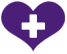 a red heart with a white cross